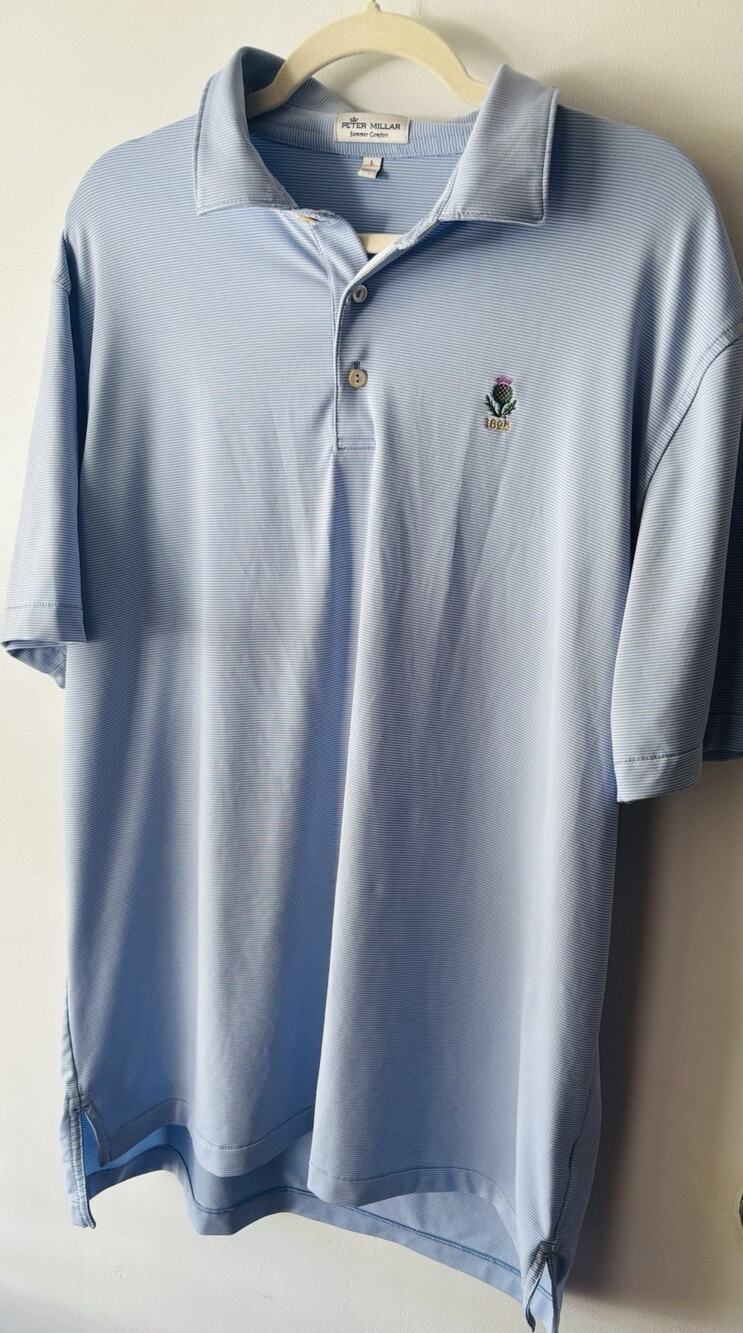 Peter Millar Private Country Club Rochester Polo Mens L Summer Comfort Golf 1895